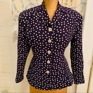 it’s betsey’s bday!Early ‘90’s Betsey Johnson dotted crepe jacket